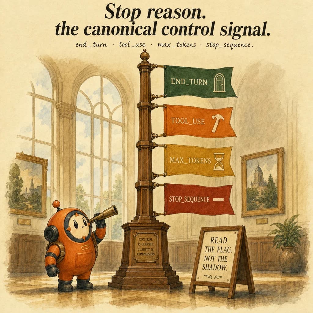 Stop Reason, hero illustration featuring Loop mascot in a warm gallery scene.