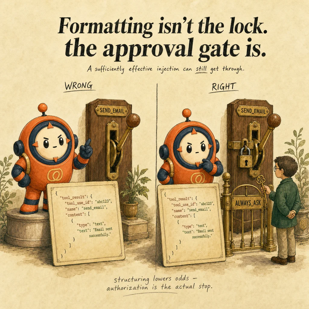 AI Application Security: Prompt Injection & Untrusted Input exam trap, painterly cautionary scene featuring Loop mascot.