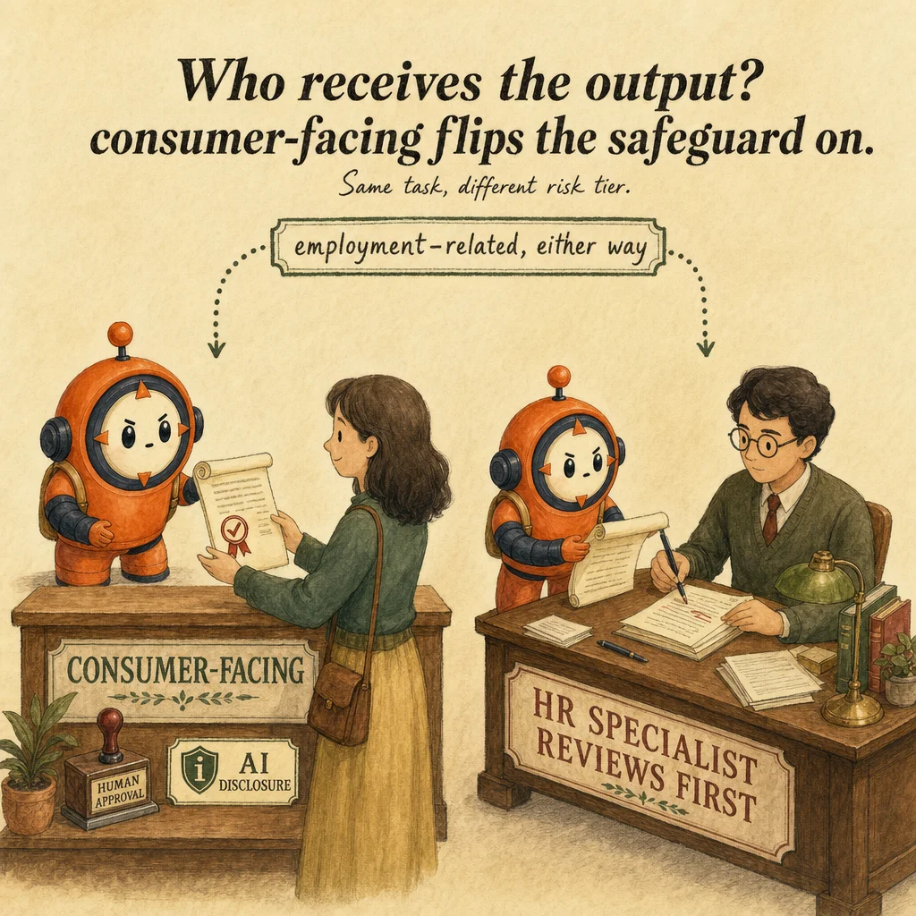 Identifying Appropriate vs Inappropriate AI Use Cases mechanics, painterly diagram featuring Loop mascot.