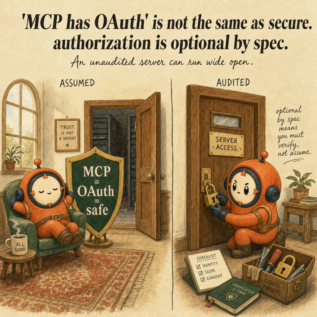 Authentication & Access Control for Agent Systems exam trap, painterly cautionary scene featuring Loop mascot.