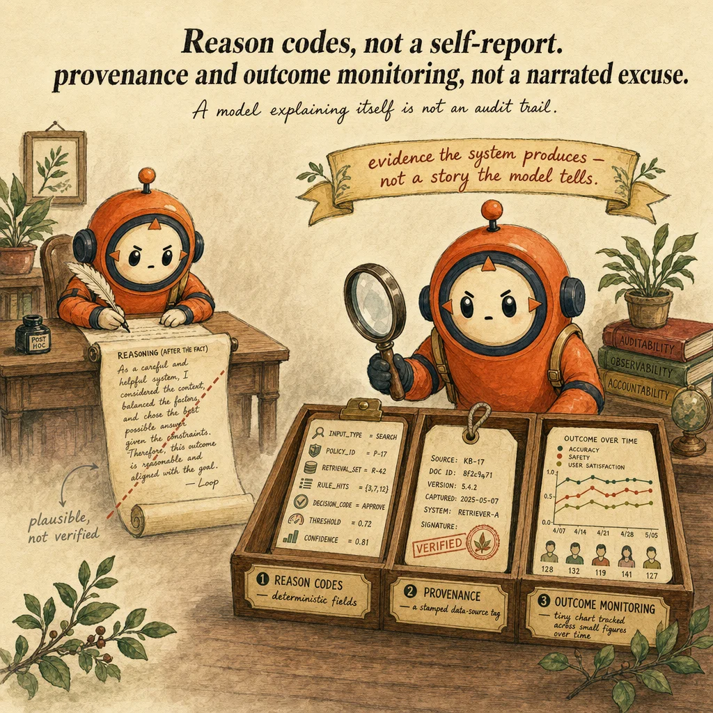 Ethical AI Considerations (Bias, Fairness, Transparency) mechanics, painterly diagram featuring Loop mascot.