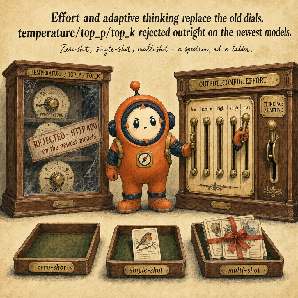 LLM Fundamentals: Tokens, Sampling & Non-Determinism mechanics, painterly diagram featuring Loop mascot.