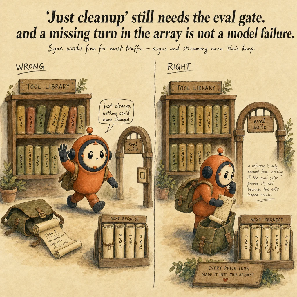 Software Engineering Foundations for Claude Applications exam trap, painterly cautionary scene featuring Loop mascot.